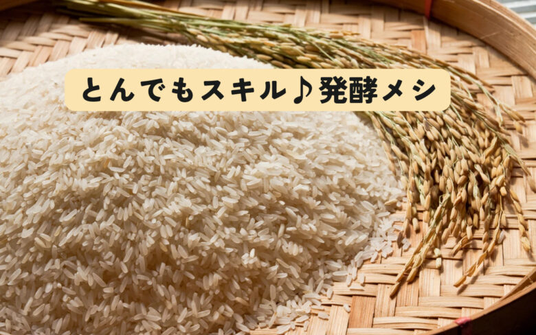 収穫時期の米と稲がザルの上にあります